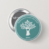 Family Tree Liebe Herzfamilie Wiedersehen Blue Gre Button (Vorne & Hinten)
