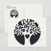 Family Tree Liebe Herzstück Wiedersehen Einladungspostkarte (Vorne/Hinten)