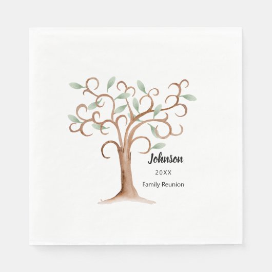 Family Tree Napkin Wiedersehen Party Supplies Serviette (Vorderseite)