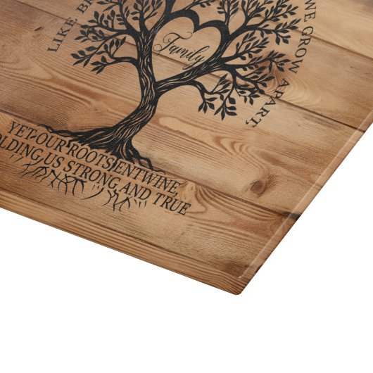 Family Tree of Life Glass Cutting Board Schneidebrett (Ecke)