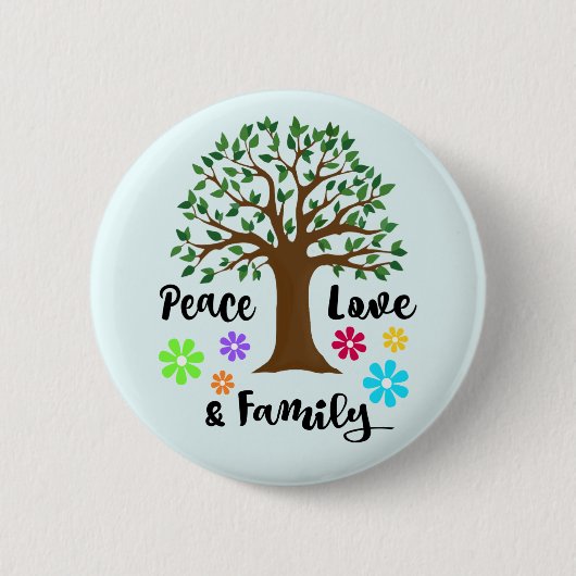 Family Tree Peace Liebe Family Wiedersehen Round G Button (Vorderseite)