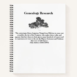 Family Tree Research Notebook Notizblock
