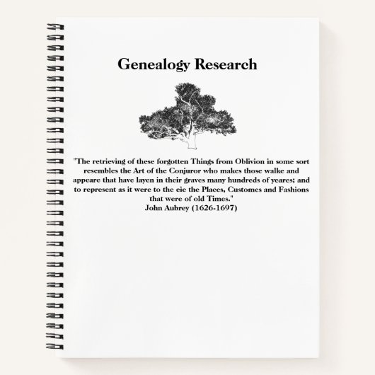 Family Tree Research Notebook Notizblock (Vorderseite)