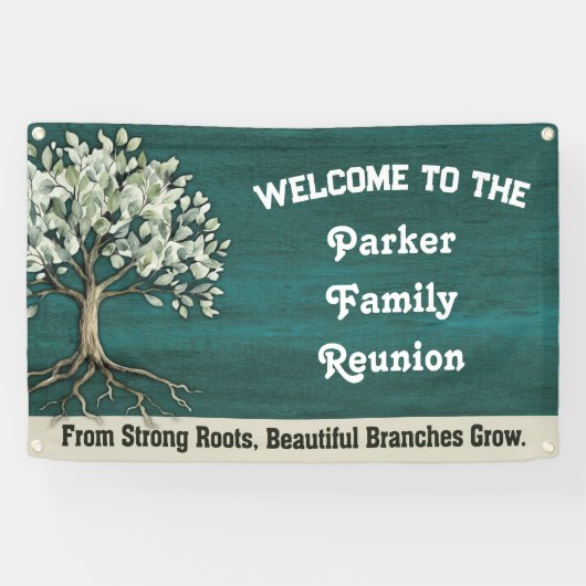 Family Tree Reunion Rustic Welcome Banner (Horizontal)