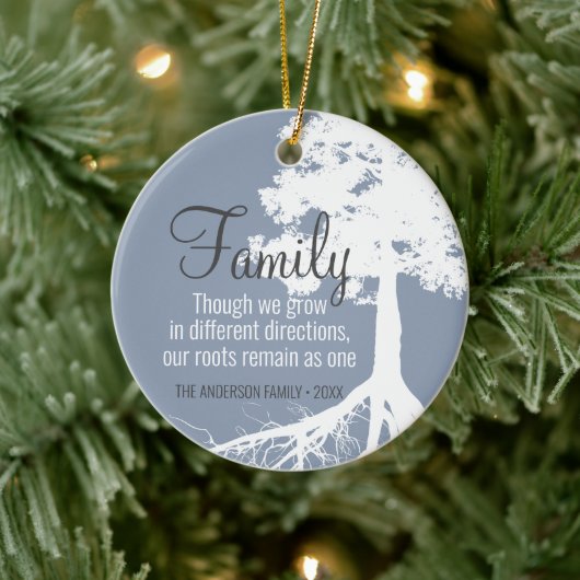 Family Tree Roots Foto Personalisiert Keramik Ornament (Baum)