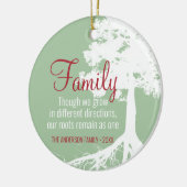Family Tree Roots Foto Personalisiert Keramik Ornament (Links)