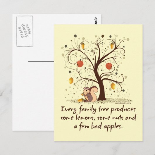 Family Tree Spaß Postkarte (Vorne/Hinten)