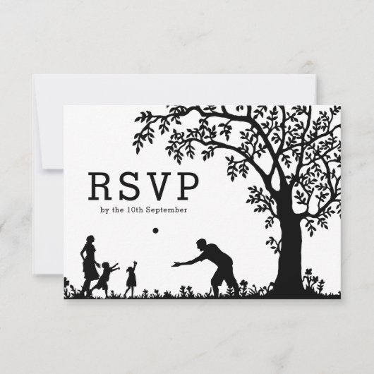 Family Tree Wiedersehen RSVP Karte (Vorderseite)