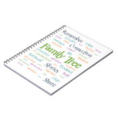 Family Tree Word Art Notizblock (Linke Seite)