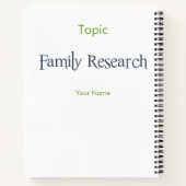 Family Tree Word Art Research Notizblock (Rückseite)