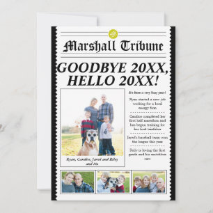 Family Tribune Holiday New Year Card gelb Feiertagskarte