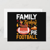 Family Turkey Pie Football Erntedank Postkarte (Vorne/Hinten)