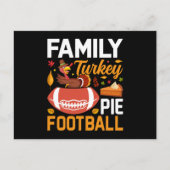 Family Turkey Pie Football Erntedank Postkarte (Vorderseite)