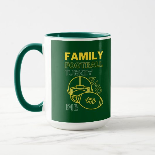 Family Turkey Pie Football Erntedank Tasse (Links)