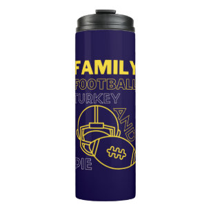 Family Turkey Pie Football Erntedank Thermosbecher