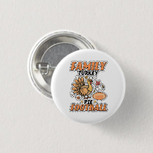 Family Turkey Pie Football Leaf Fall Erntedank Button