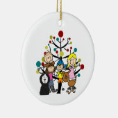 Family Two Dogs with Tree Keramik Ornament (Rechts)