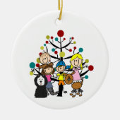 Family Two Dogs with Tree Keramik Ornament (Vorne)