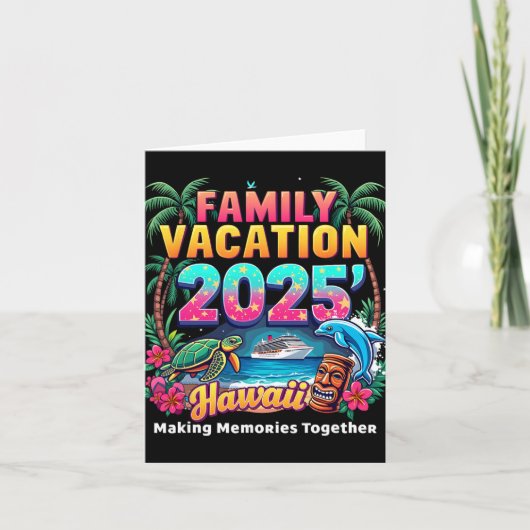 Family Vacation 2025 Vintage Hawaii Summer Matchin Karte (Vorderseite)