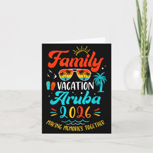 Family Vacation 2026 Aruba Matching Summer Vacatio Karte (Vorderseite)