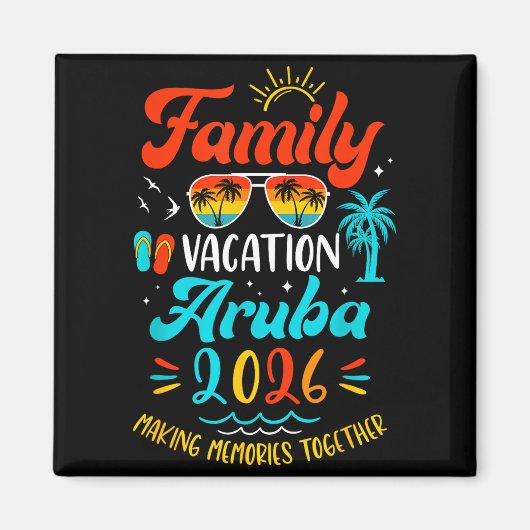 Family Vacation 2026 Aruba Matching Summer Vacatio Magnet (Vorne)