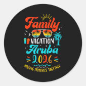 Family Vacation 2026 Aruba Matching Summer Vacatio Runder Aufkleber (Vorderseite)