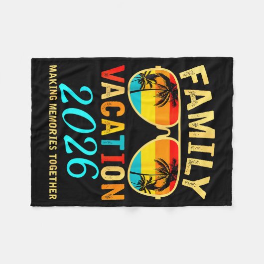 Family Vacation 2026 Beach Matching Summer Vacatio Fleecedecke (Vorderseite (Horizontal))