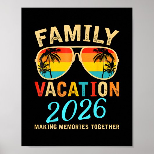 Family Vacation 2026 Beach Matching Summer Vacatio Poster (Vorne)