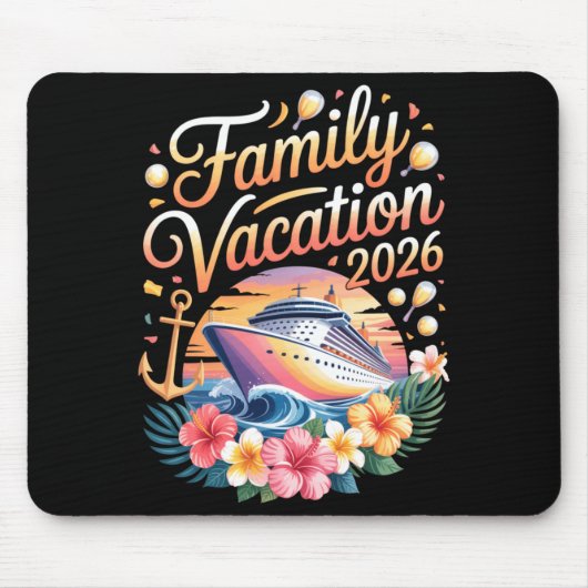 Family Vacation 2026 Cruise Adventure Crew Long Sl Mousepad (Vorne)