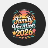 Family Vacation 2026 Sunset Travel Crew Long Sleev Runder Aufkleber (Vorderseite)