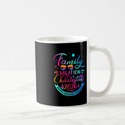 Family Vacation Charleston 2026 Palm Tree Gift Kaffeetasse (Rechts)