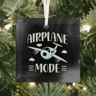 Family Vacation - Flying w/ Kids - Airplane Mode Ornament Aus Glas