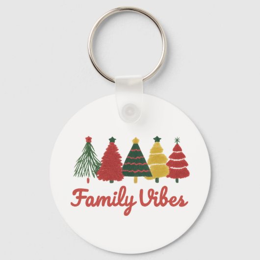 Family Vibes – Cozy Christmas Tree Design Schlüsselanhänger (Vorderseite)