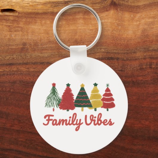 Family Vibes – Cozy Christmas Tree Design Schlüsselanhänger (Vorderseite)