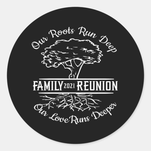 Family Wiedersehen 2021 Tree Heart Roots Runder Aufkleber (Vorderseite)