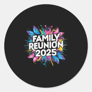 Family Wiedersehen 2025 Farbenfrohe Schmetterlinge Runder Aufkleber