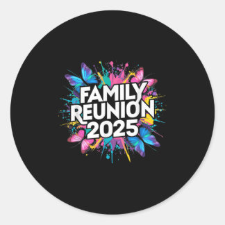 Family Wiedersehen 2025 Farbenfrohe Schmetterlinge Runder Aufkleber