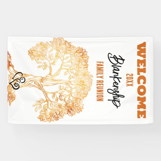 Family Wiedersehen Alte Orange Tree Art Custom Banner (Horizontal)