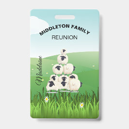 Family Wiedersehen Ansammlung Spaß Schafe Schwarz- Ausweis