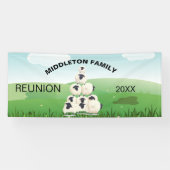 Family Wiedersehen Ansammlung Spaß Schafe Schwarz- Banner (Horizontal)