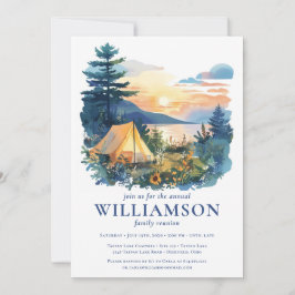 Family Wiedersehen Aquarell Outdoor Campingplatz F Einladung