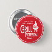 Family Wiedersehen Award Barbecue Grill Beruflich Button (Vorne & Hinten)