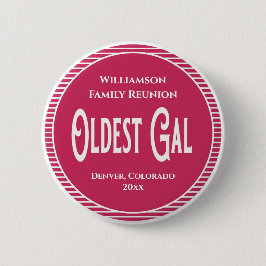 Family Wiedersehen Award Oldest Gal Woman Button