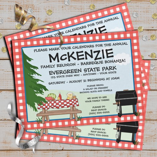 Family Wiedersehen Barbeque Einladung