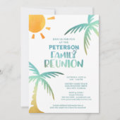 Family Wiedersehen Beach Palm Tree Einladung (Vorderseite)