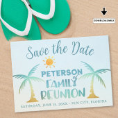 Family Wiedersehen Beach Palm Tree Tropical Save The Date