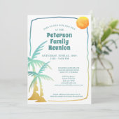 Family Wiedersehen Beach Palmen Tropical Einladung (Stehend Vorderseite)