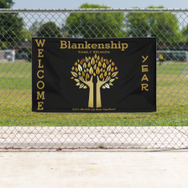 Family Wiedersehen behandelt Blätter mit benutzerd Banner