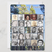 Family Wiedersehen Bingo Card Pine Tree Forest Fot (Rückseite)