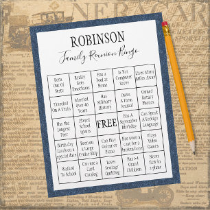 Family Wiedersehen Bingo Game 1
